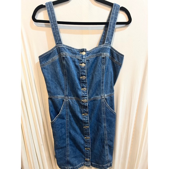 Levi's Dresses & Skirts - Levi's Denim Dress Women's Medium Button Front Sleeveless Jean Blue